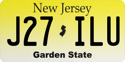 NJ license plate J27ILU