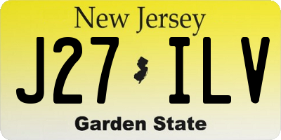 NJ license plate J27ILV