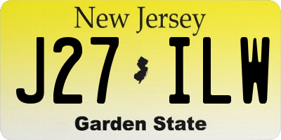 NJ license plate J27ILW