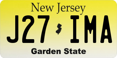 NJ license plate J27IMA