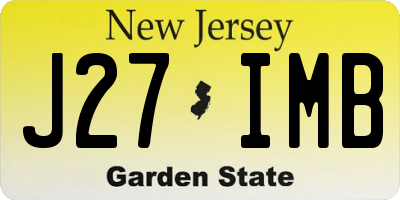 NJ license plate J27IMB