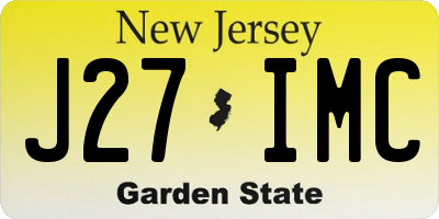 NJ license plate J27IMC