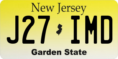 NJ license plate J27IMD