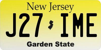 NJ license plate J27IME