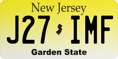 NJ license plate J27IMF