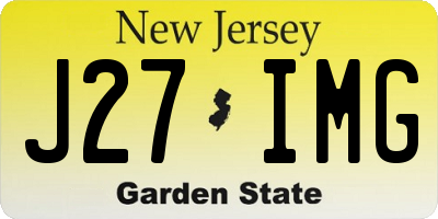 NJ license plate J27IMG