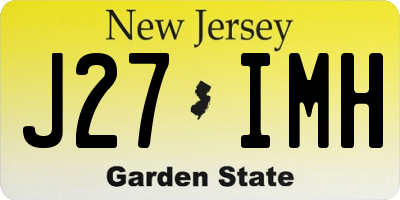NJ license plate J27IMH