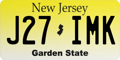 NJ license plate J27IMK