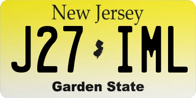 NJ license plate J27IML