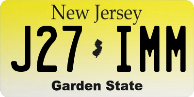 NJ license plate J27IMM
