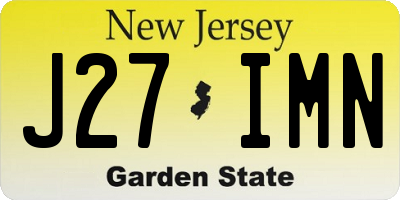 NJ license plate J27IMN
