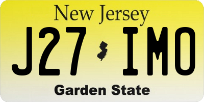 NJ license plate J27IMO