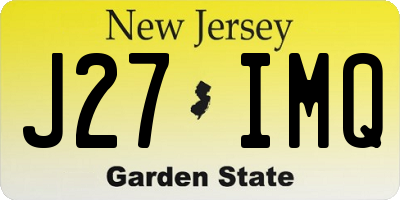 NJ license plate J27IMQ