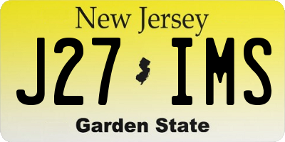 NJ license plate J27IMS