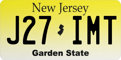 NJ license plate J27IMT