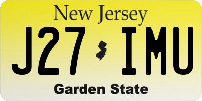 NJ license plate J27IMU