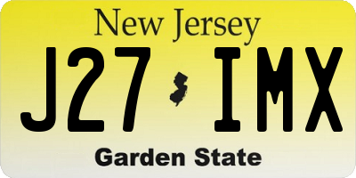 NJ license plate J27IMX