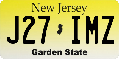 NJ license plate J27IMZ