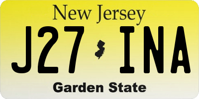 NJ license plate J27INA