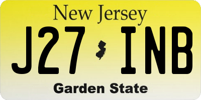 NJ license plate J27INB