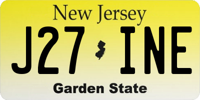 NJ license plate J27INE