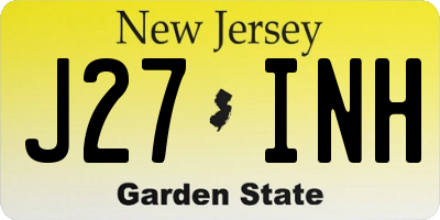 NJ license plate J27INH