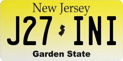 NJ license plate J27INI