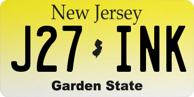 NJ license plate J27INK