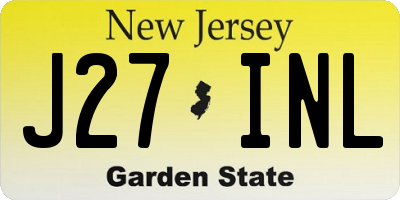 NJ license plate J27INL