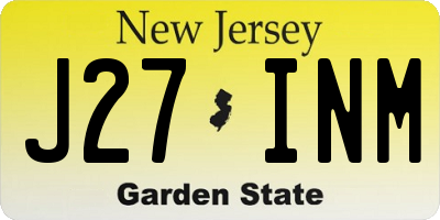 NJ license plate J27INM