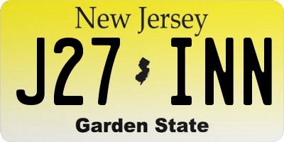 NJ license plate J27INN