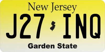 NJ license plate J27INQ