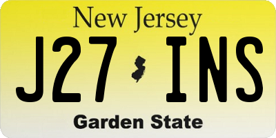NJ license plate J27INS
