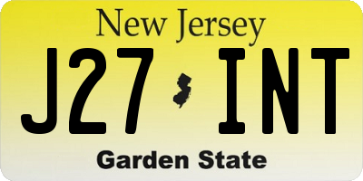NJ license plate J27INT