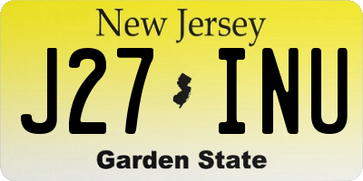 NJ license plate J27INU