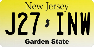 NJ license plate J27INW