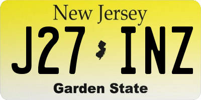 NJ license plate J27INZ