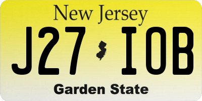 NJ license plate J27IOB