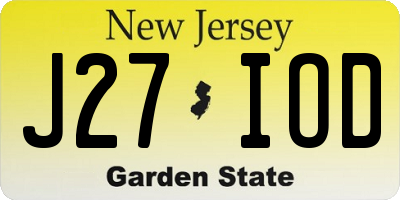 NJ license plate J27IOD