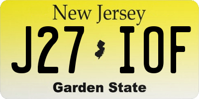 NJ license plate J27IOF