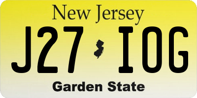NJ license plate J27IOG
