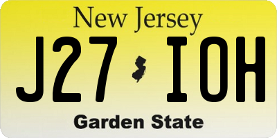 NJ license plate J27IOH