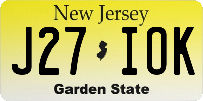 NJ license plate J27IOK