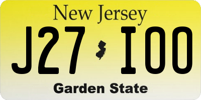 NJ license plate J27IOO