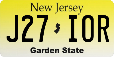 NJ license plate J27IOR