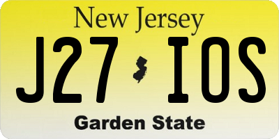 NJ license plate J27IOS