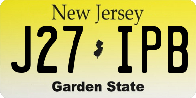 NJ license plate J27IPB