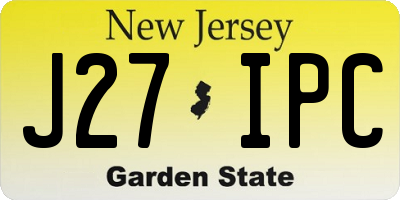 NJ license plate J27IPC