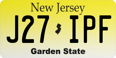 NJ license plate J27IPF