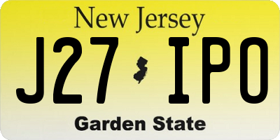 NJ license plate J27IPO
